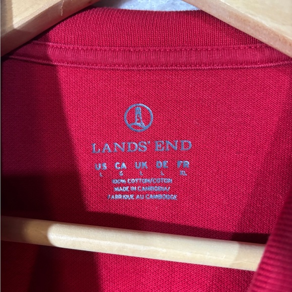 Lands' End Red Polo Short Sleeve Shirt - Picture 2 of 6